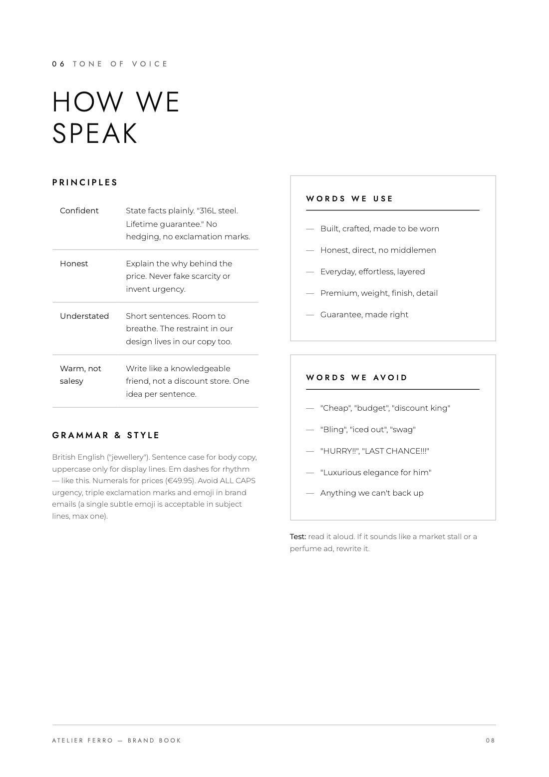 Brandbook: tone of voice
